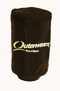 Black Outerwears pre-filter cover with brand logo