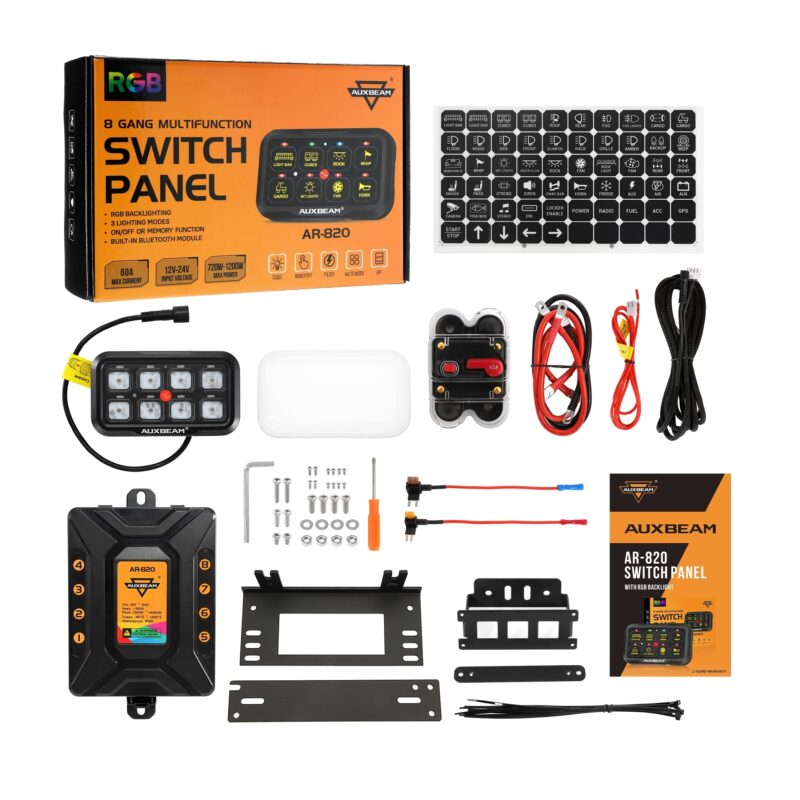 Polaris General Auxbeam 8 gang Switch Panel Mount - B's Fab UTV