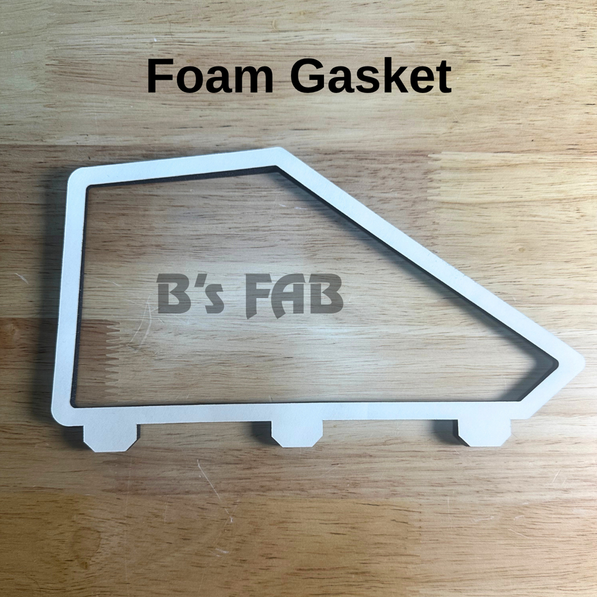 White foam gasket with angular shape and B's FAB watermark.