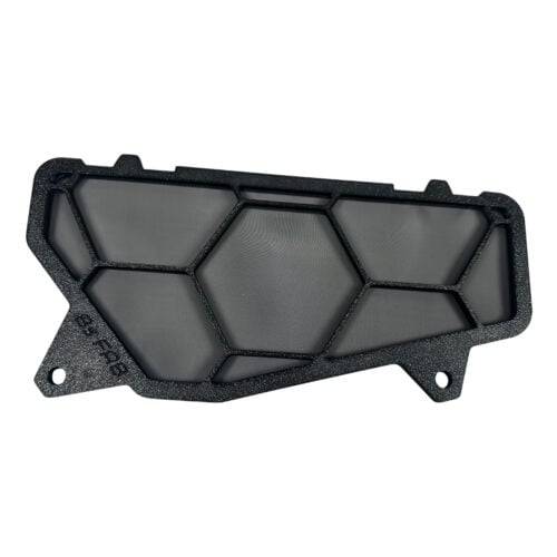 Black hexagonal mesh filter with 'BY FAB' logo.